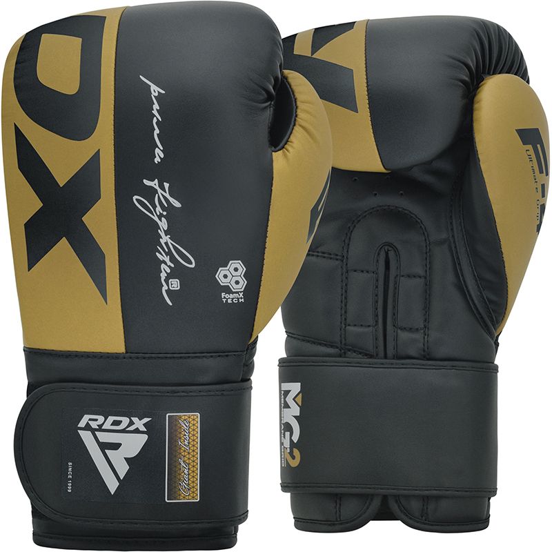 Перчатки боксерские RDX F4 12oz (золот/черн)