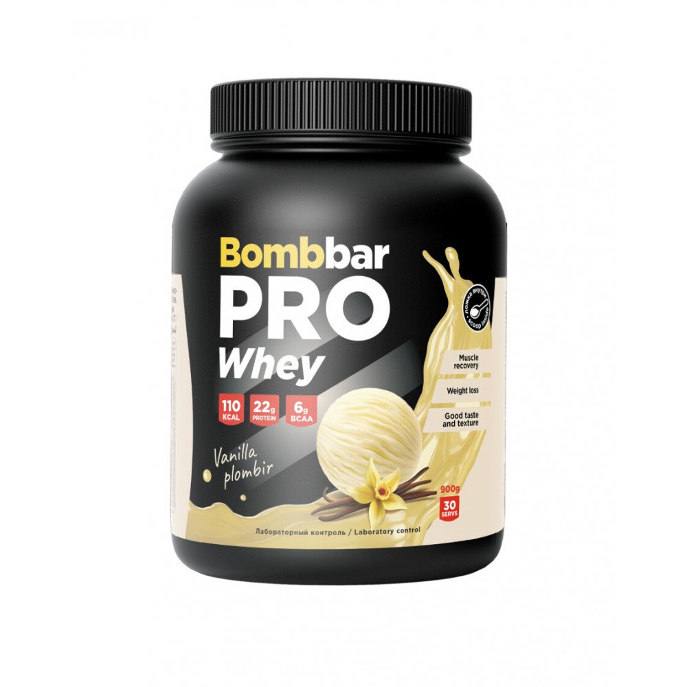BOMBBAR PRO Whey (900 г.) (ванильно сливочный пломбир)